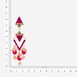 Buy Queen Be Long Triangle Danglers, Magenta Enamel - Purplle