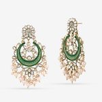 Buy Queen Be Kundan with Green Enamel Statement Chandbalis - Purplle