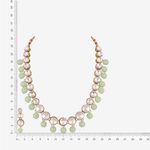Buy Queen Be Classic Crystal with Mint Green Pearls Necklace Set - Purplle