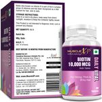 Buy MuscleXP Biotin 10,000 Mcg - 90 Tablets - Maximum Strength With No Added Colors x Pack Of 3 - Purplle
