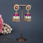 Buy Queen Be Bold Jhumki Enameled Magenta - Purplle