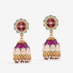 Buy Queen Be Bold Jhumki Enameled Magenta - Purplle