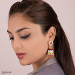 Buy Queen Be Bold Jhumki Enameled Magenta - Purplle