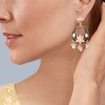 Buy Queen Be Blooming Lotus Chandbali, Black & Pink enamel - Purplle
