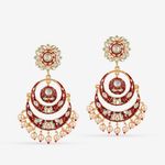 Buy Queen Be Dazzling Chandbali, Maroon Enamel - Purplle