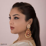 Buy Queen Be Dazzling Chandbali, Maroon Enamel - Purplle