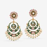 Buy Queen Be Blooming Chandbali, Green Enamel - Purplle