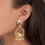 Buy Queen Be Handcrafted Sparrow Danglers - Purplle