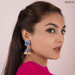 Buy Queen Be Square Kaleido Jhumkis, Blue - Purplle