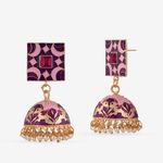 Buy Queen Be Square Kaleido Jhumkis, Pink - Purplle