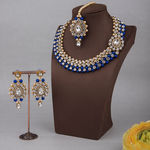 Buy Queen Be Royal Blue Kundan Necklace with Maang Tika Set - Purplle