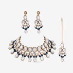 Buy Queen Be Tear Drop Crystals Necklace with Maang Tika Set - Purplle