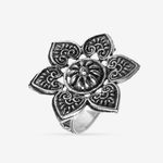 Buy Queen Be Oxidised Flared Flower Cocktail Ring - Purplle