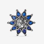 Buy Queen Be Oxidised Blue Aster Flower Cocktail Ring - Purplle