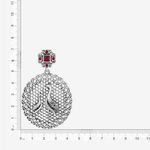 Buy Queen Be Oxidised Swan Couple Red Studded Danglers - Purplle