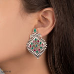 Buy Queen Be Oxidised Sweetheart Red & Green Studded Tops - Purplle