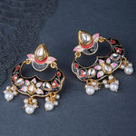 Buy Queen Be Royalty Black Enamel & Kundan Chandbali - Purplle