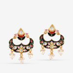 Buy Queen Be Royalty Black Enamel & Kundan Chandbali - Purplle