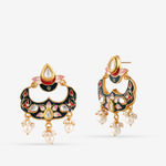 Buy Queen Be Royalty Black Enamel & Kundan Chandbali - Purplle