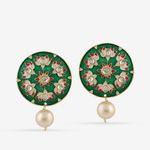 Buy Queen Be Emerald Marvel Earrings With Pearl Drops - Purplle