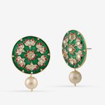 Buy Queen Be Emerald Marvel Earrings With Pearl Drops - Purplle