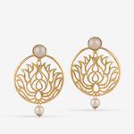 Buy Queen Be Floral Charm Lotus Earrings With Peals - Purplle