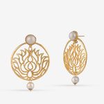 Buy Queen Be Floral Charm Lotus Earrings With Peals - Purplle