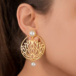 Buy Queen Be Floral Charm Lotus Earrings With Peals - Purplle