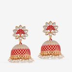 Buy Queen Be Lattice Royal Touch Jhumki Red/Blue - Purplle