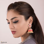 Buy Queen Be Lattice Royal Touch Jhumki Red/Blue - Purplle