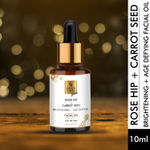 Buy Good Vibes Plus Rose Hip + Carrot Seed Brightening + Age Defying Facial Oil with 24K Gold | Anti-Ageing, Hydrating | No Parabens, No Sulphates (10 ml) - Purplle