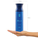 Buy Ajmal Blu Deodorant Spray For Men 200ml each (Pack of 3, 600ml) + 3 Parfum Testers Free - Purplle