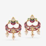 Buy Queen Be Royalty Pink Enamel & Kundan Chandbali - Purplle