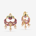 Buy Queen Be Royalty Pink Enamel & Kundan Chandbali - Purplle