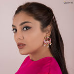 Buy Queen Be Royalty Pink Enamel & Kundan Chandbali - Purplle