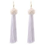 Buy Femnmas White Knot Silk Thread Tassel Earrings - Purplle