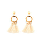 Buy Femnmas White Thread Ethnic Earring - Purplle