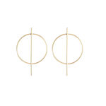 Buy Femnmas Golden Hoop Cross Designer Earrings - Purplle