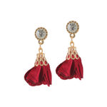 Buy Femnmas Red Flower Earring For Women - Purplle