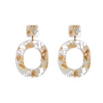 Buy Femnmas Cream Marble Hollow Drop Fancy danglers - Purplle