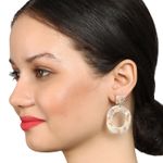 Buy Femnmas Cream Marble Hollow Drop Fancy danglers - Purplle