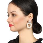 Buy Femnmas White Marble Hollow Drop Fancy Danglers - Purplle