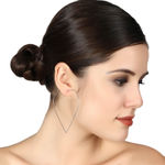 Buy Femnmas Silver Heart Shape Long Earrings - Purplle