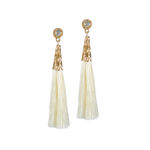 Buy Femnmas White Thread Tassel Party Earring - Purplle