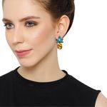 Buy Femnmas Yellow Gemstone Studded Party Fancy Earrings - Purplle