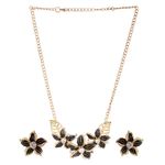 Buy Femnmas Black Flower Necklace Set - Purplle