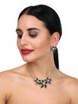 Buy Femnmas Black Flower Necklace Set - Purplle