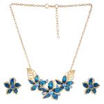 Buy Femnmas Blue Flower Necklace Set - Purplle