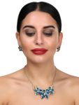 Buy Femnmas Blue Flower Necklace Set - Purplle
