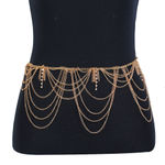 Buy Femnmas Golden Designer Heavy Belly Chain - Purplle